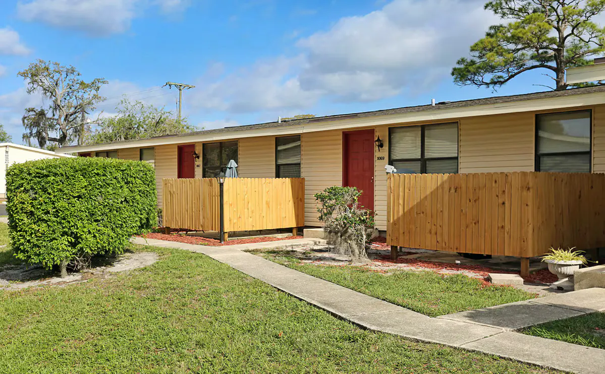 Landscaped apartment grounds