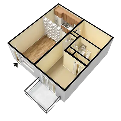 1 Bedroom · 1 Bath floor plan diagram